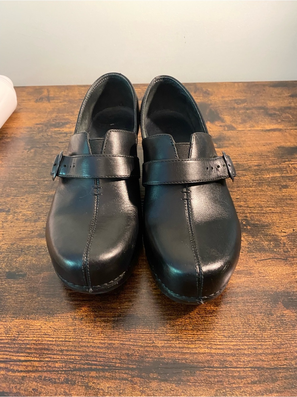 Dansko Black Slip-On Casual Leather Shoes - Picture 2 of 9
